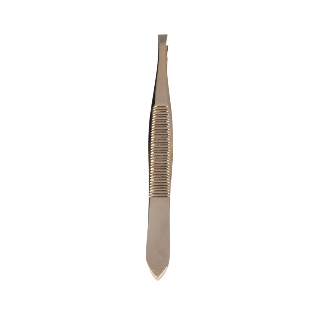 Slant Tip Tweezer/Plucker for Eyebrows, Upper Lips & Small hairs- Golden (GB-3022)