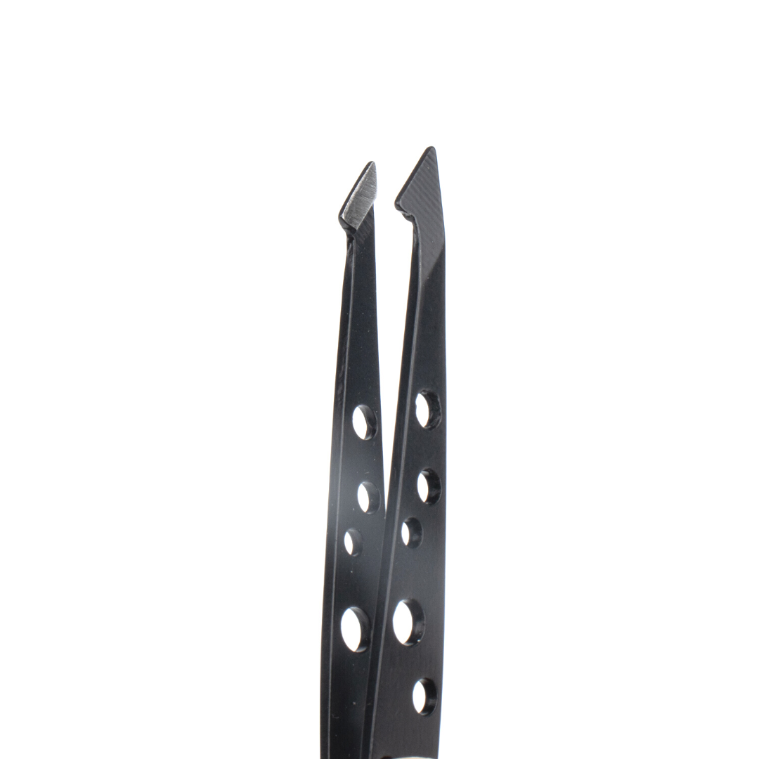 Curved Tip Tweezer Plucker for Eyebrows, Upper Lips & Small hairs- Black (GB-3021)