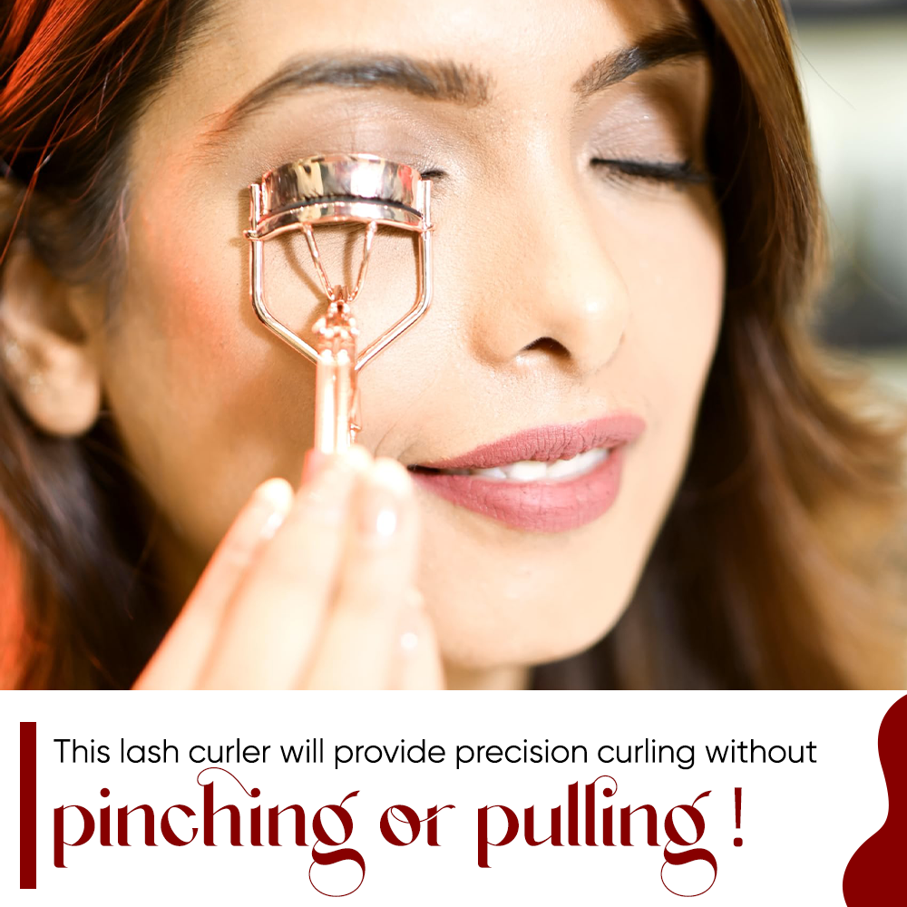 Premium Eyelash Curler with Non-slip Handle – Rose Gold (GB-3025)