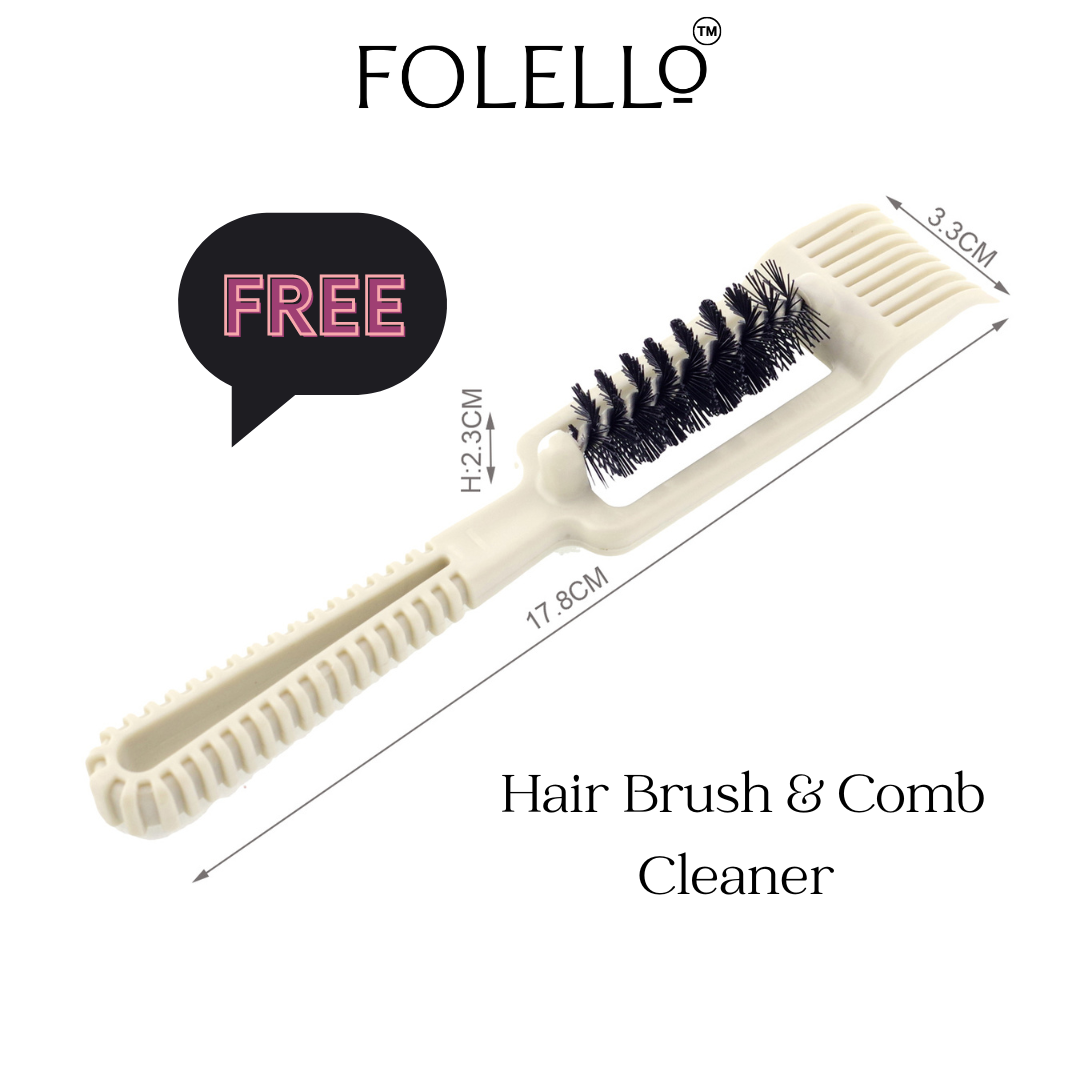 Set of 1 Golden Paddle Brush + 1 Vent Brush + FREE Hair Brush/Comb Cleaner