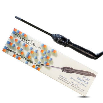 Wave 10 - Curling Tong for Professionals, Salons and Home Use - Ergonomic Design & Comfortable Grip - Hair Curling, Styling - 10MM Barrel, Black