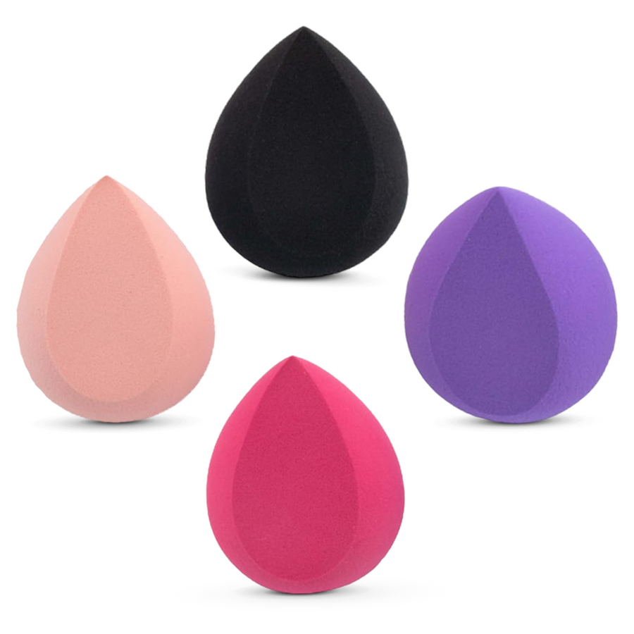 FOLELLO Microfiber Makeup Sponge Blender Set, Velvet Makeup Sponge for Face, 4 in 1 Multicolor Beauty Blender Sponge available in 3, 4, 5 & 6.5 cm sizes, Soft Sponge for Liquid Foundation & Powder