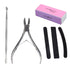 FOLELLO Nail Grooming Kit with A Four Sided Nail Buffer Block, Double Sided Nail Filer/Shiner, Professional Cuticle Remover & Stainless Steel Cuticle Pusher (Pack of 6)