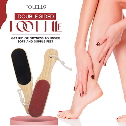 Double Sided Foot File Scrubber | Dead Skin & Callus Remover | Feet Scraper | Pedicure Tool with Wooden Handle(GB-3058)