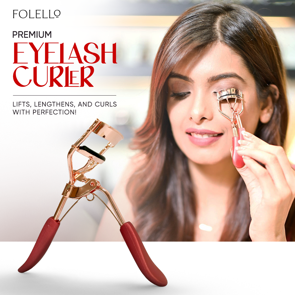 Premium Eyelash Curler with Non-slip Handle – Rose Gold (GB-3025)