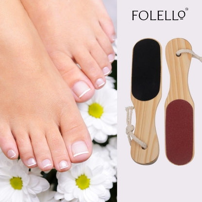 Double Sided Foot File Scrubber | Dead Skin & Callus Remover | Feet Scraper | Pedicure Tool with Wooden Handle(GB-3058)
