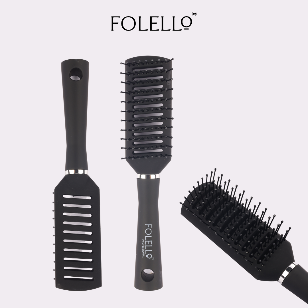 Hair & Makeup Grooming Ensemble for Women: Rose Gold Vanity Case, Vent Hair Styling Brush, Round Hair Brush, Golden Paddle Brush, Makeup Brush Set, Detangling Comb, Travel Powder Brush + Bonus Hair Comb/Brush Cleaner