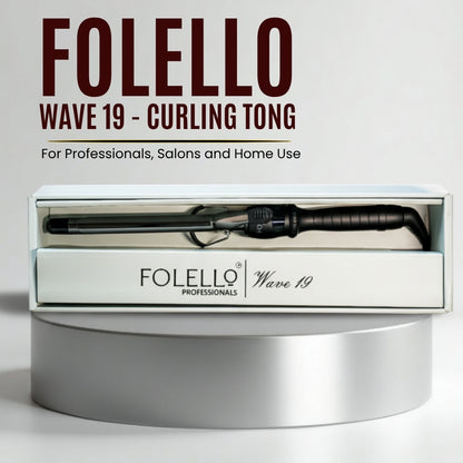 Wave 19 - Curling Tong for Professionals, Salons and Home Use - Ergonomic Design & Comfortable Grip - Hair Curling, Styling - 19MM Barrel, Black