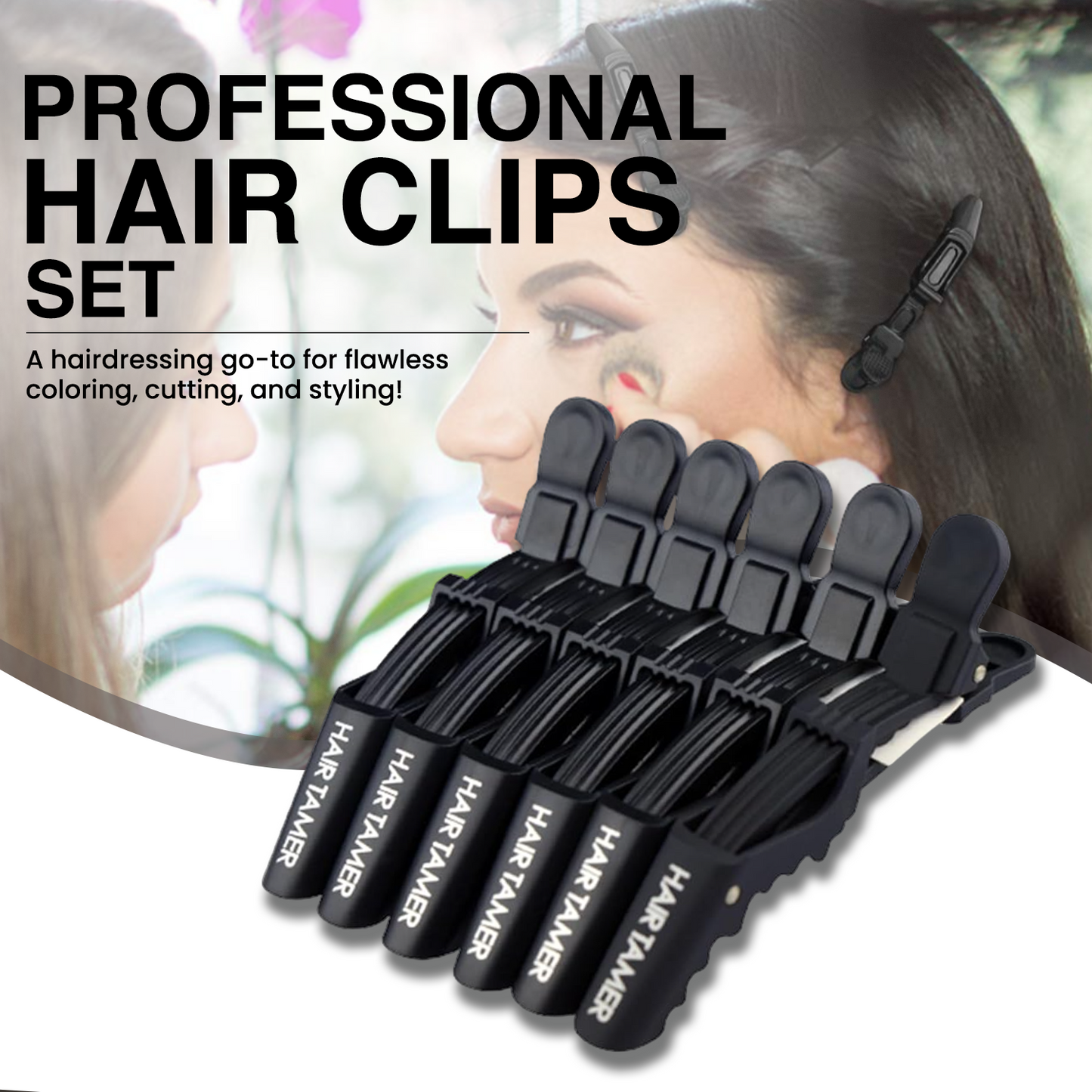 FOLELLO Hair Clips Set: 6 Croc Clips and 6 Section Clips for Hair Styling and Sectioning
