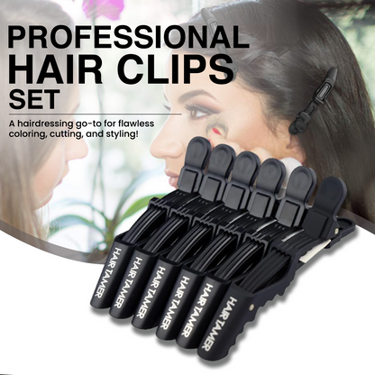 FOLELLO Hair Clips Set: 6 Croc Clips and 6 Section Clips for Hair Styling and Sectioning