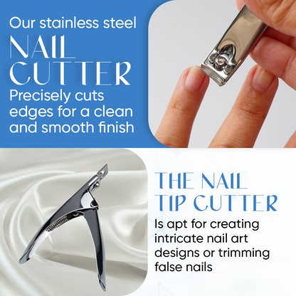 FOLELLO Nail Grooming Kit -1 Nail Clipper/Cutter with 1 Nail Tip Cutter, 1 Nail Cuticle Remover/Pusher, 1 Nail Cleaner Brush, 1 Nail Buffer Block, 1 Set of Pedicure Toe Separators for women, 1 Nail File