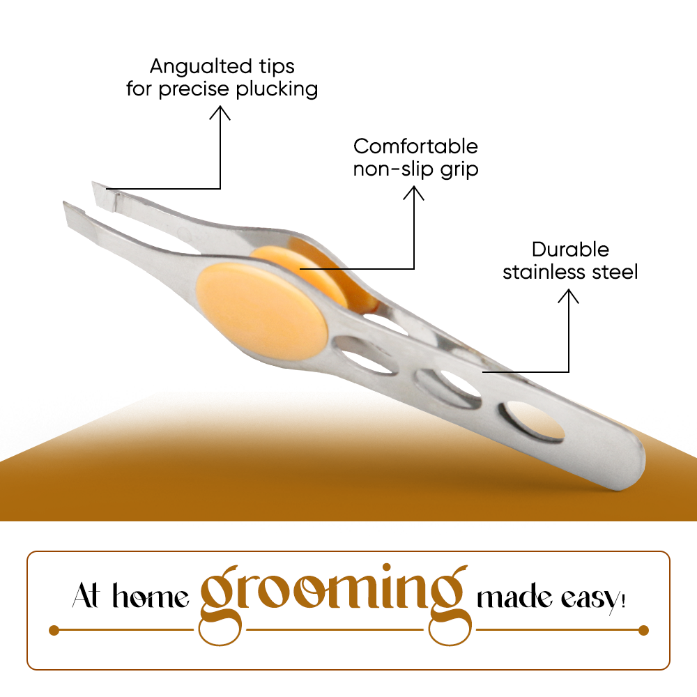 Tweezer with Rubber Grip, Square Tip (GB-3023)