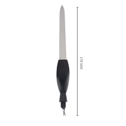 Manicure Pedicure Nail File Tool Cuticle Trimmer Cutter Remover | Stainless Steel Nail Filer | For Natural Nails, Great for Home Salon or Travel Use with Anti-Slip Handle (GB-3043)
