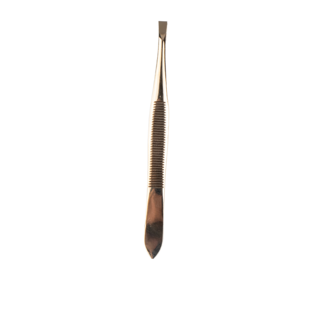 Slant Tip Tweezer/Plucker for Eyebrows, Upper Lips & Small hairs- Golden (GB-3022)