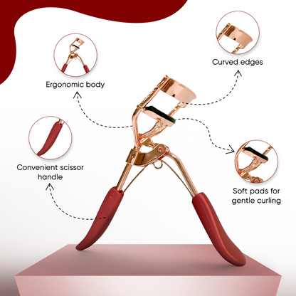 Premium Eyelash Curler with Non-slip Handle – Rose Gold (GB-3025)