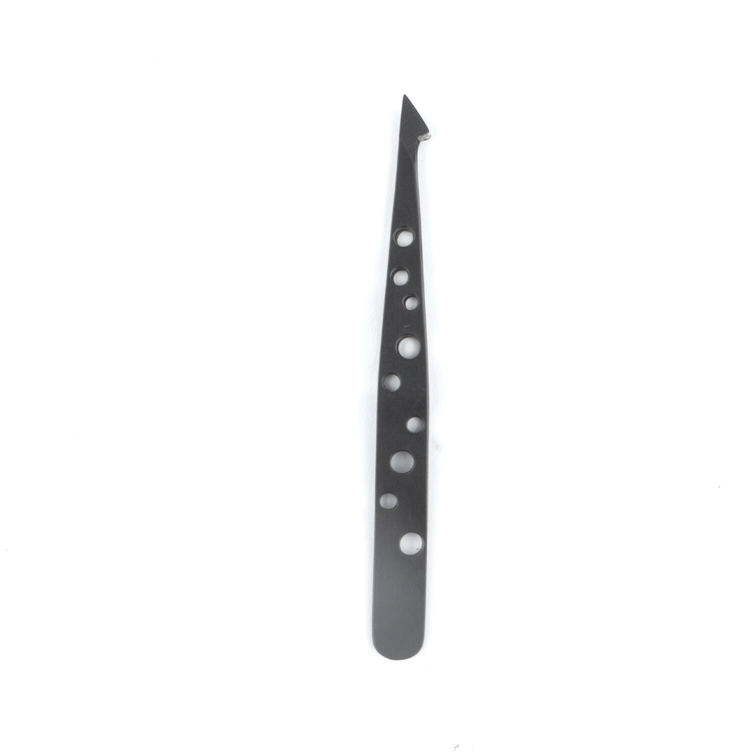 Curved Tip Tweezer Plucker for Eyebrows, Upper Lips & Small hairs- Black (GB-3021)