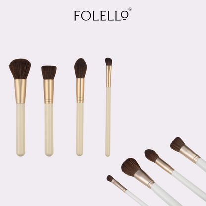 Hair & Makeup Grooming Ensemble for Women: Rose Gold Vanity Case, Vent Hair Styling Brush, Round Hair Brush, Golden Paddle Brush, Makeup Brush Set, Detangling Comb, Travel Powder Brush + Bonus Hair Comb/Brush Cleaner