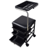 FOLELLO Adjustabele Pedicure Moveable Trolley Cart with Sitting Tool | Removable Accessory Tray with compartments | Handle Knob with Cushion Pads for Comfortable Seating (Black)