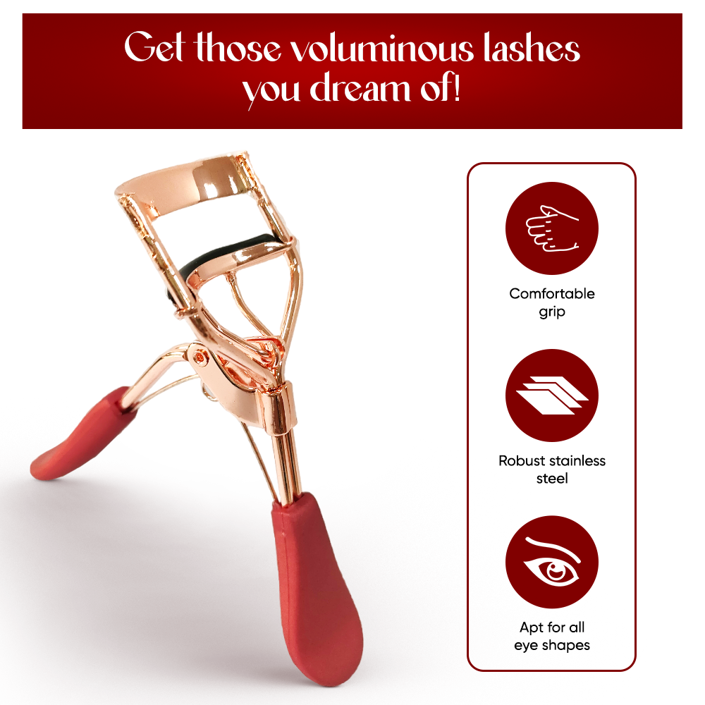 Premium Eyelash Curler with Non-slip Handle – Rose Gold (GB-3025)