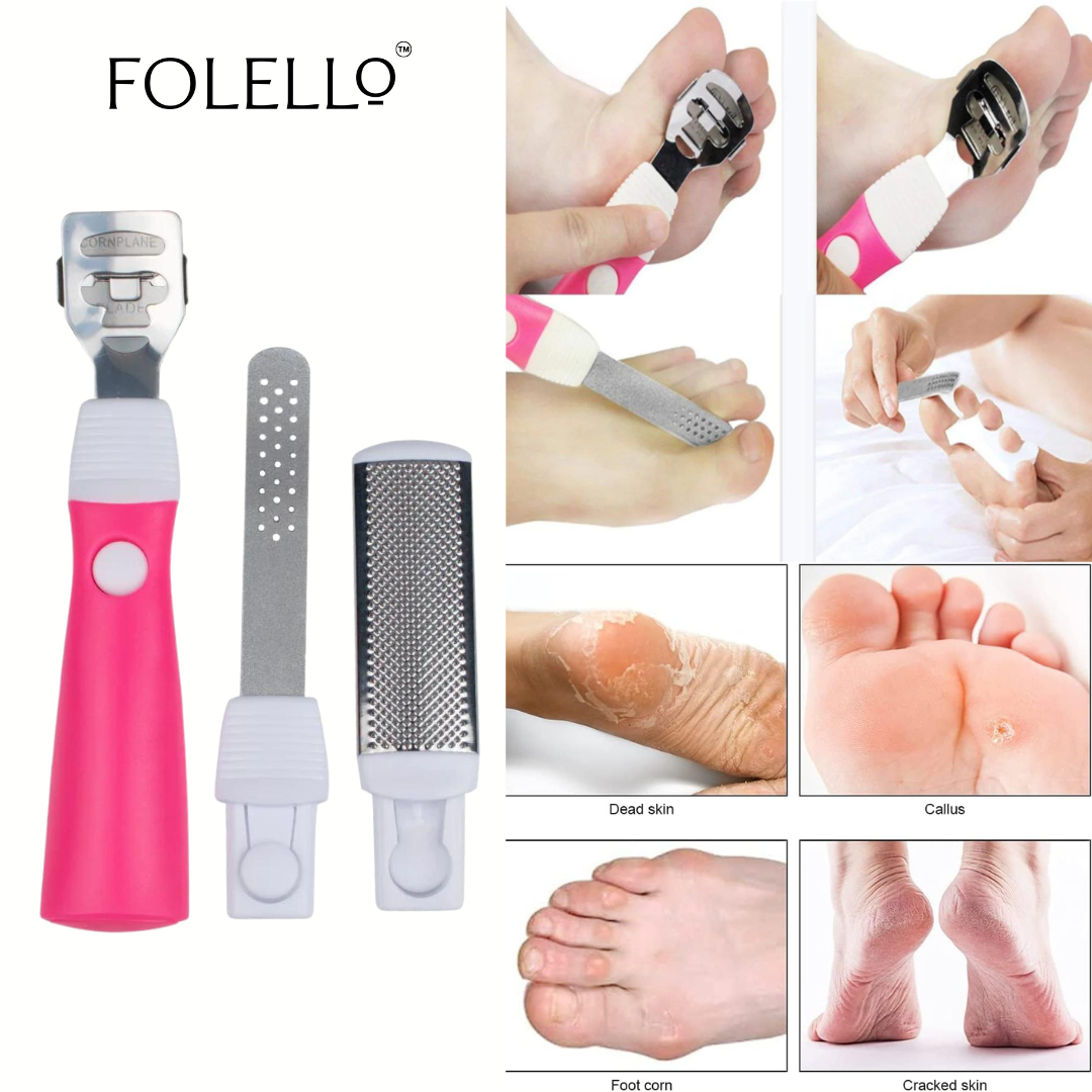 Complete Foot Care Set: Premium Nail Clipper, Wooden Double-Sided Foot Filer, Callus Remover, Pumice Stone
