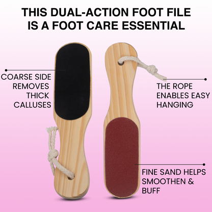Complete Foot Care Set: Premium Nail Clipper, Wooden Double-Sided Foot Filer, Callus Remover, Pumice Stone