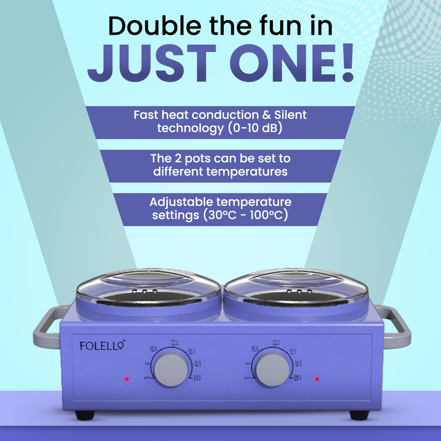 Wax Heater Warmer | Double Chamber | Aluminium Pot & Metal Body (DWH006)