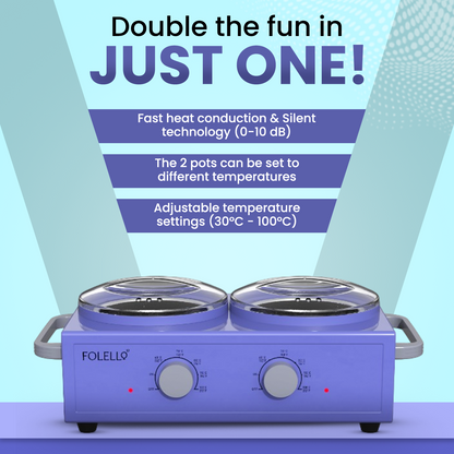 Wax Heater Warmer | Double Chamber | Aluminium Pot & Metal Body (DWH006)