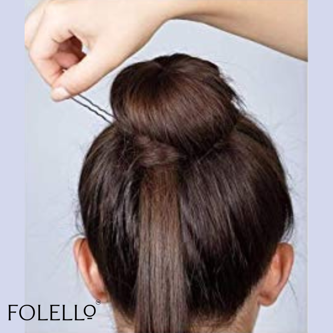 FOLELLO Combo Set of 500pcs Bobby Pins for Home and Salon Use, Hair Pins for Women 2 inch Fringe and Riple U Shaped Pins for Bun, Juda Pins Hair Styling Accessories for Women (Black)