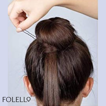 FOLELLO Combo Set of 500pcs Bobby Pins for Home and Salon Use, Hair Pins for Women 2 inch Fringe and Riple U Shaped Pins for Bun, Juda Pins Hair Styling Accessories for Women (Black)