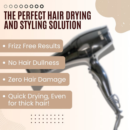 iQ 100- FOLELLO Professional Hair Dryer with AC Motor – Lightweight & Stylish Hair Dryer for both Men & Women, Cool Shot Button for Quick Drying, Black