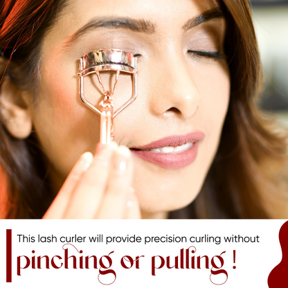 Premium Eyelash Curler with Non-slip Handle – Rose Gold (GB-3025)