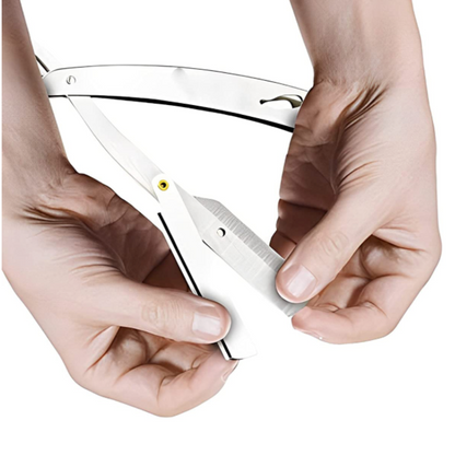 Heavy Duty Professional 100% Stainless Steel Straight Edge Barber Razor | Salon Quality Smooth Shave  (GB-3045)