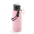 Folello 1L Thermos Steel Double Layer Vacuum Insulated Water Bottle | Keeps Drinks Hot for 12 Hours & Cold for 24 Hours | Includes Rope, Compass, Carabiner, 2 Lids (Straw & Flip-Up Spout) | Full-Length Steel Fruit Infuser | Detox Bottle | Pink