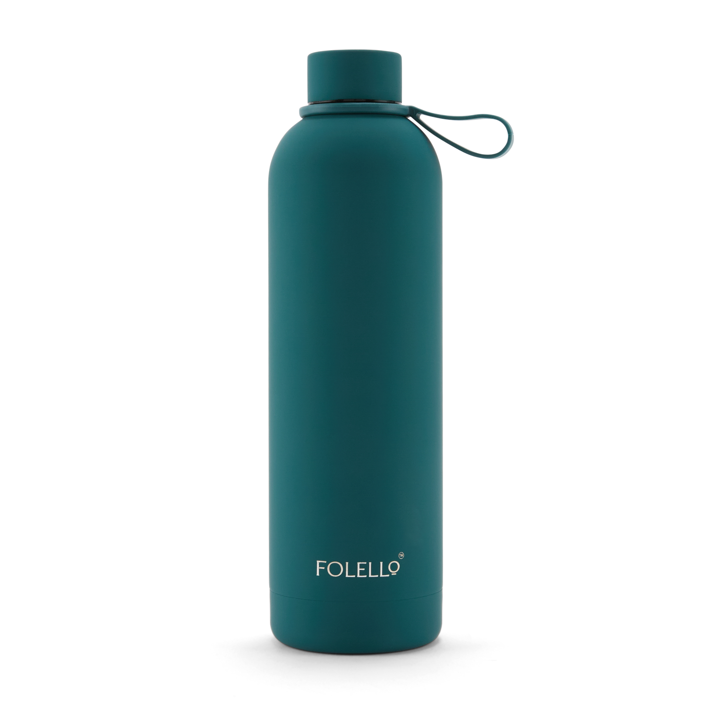 FOLELLO 750ml Stainless Steel Double Layer Vacuum Insulated Water Bottle | Keeps Drinks Cold for 24 Hours & Hot for 12 Hours | Sweat-Free Rubberized Finish | Leakproof & BPA-Free | Perfect for Gym, Office, Travel | Turquoise blueDesign