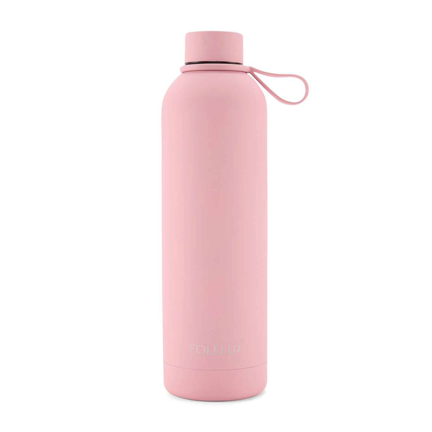 FOLELLO 750ml Stainless Steel Double Layer Vacuum Insulated Water Bottle | Keeps Drinks Cold for 24 Hours & Hot for 12 Hours | Sweat-Free Rubberized Finish | Leakproof & BPA-Free | Perfect for Gym, Office, Travel | Stylish Pink Design