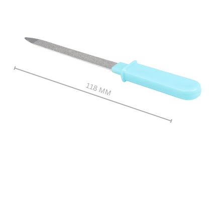 Metal Nail File Manicure Tool | Stainless Steel Nail Filer | For Natural Nails, Great for Home Salon or Travel Use with Anti-Slip Handle (GB-3042)