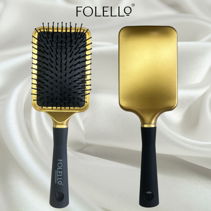 Hair & Makeup Grooming Ensemble for Women: Rose Gold Vanity Case, Vent Hair Styling Brush, Round Hair Brush, Golden Paddle Brush, Makeup Brush Set, Detangling Comb, Travel Powder Brush + Bonus Hair Comb/Brush Cleaner