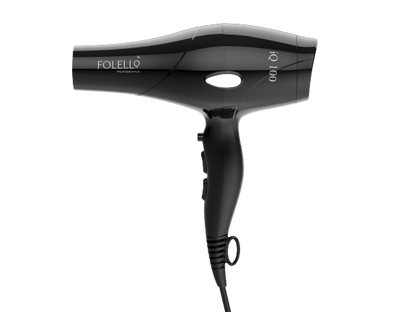 iQ 100- FOLELLO Professional Hair Dryer with AC Motor – Lightweight & Stylish Hair Dryer for both Men & Women, Cool Shot Button for Quick Drying, Black