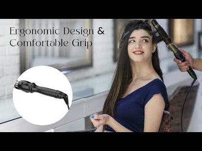 Wave 19 - Curling Tong for Professionals, Salons and Home Use - Ergonomic Design & Comfortable Grip - Hair Curling, Styling - 19MM Barrel, Black